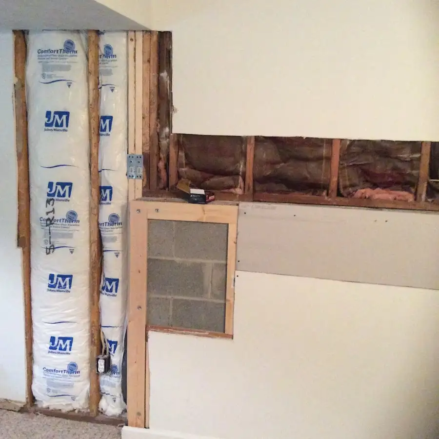 Wall insulation replacement during Basement Flood Cleanup in St. Augustine